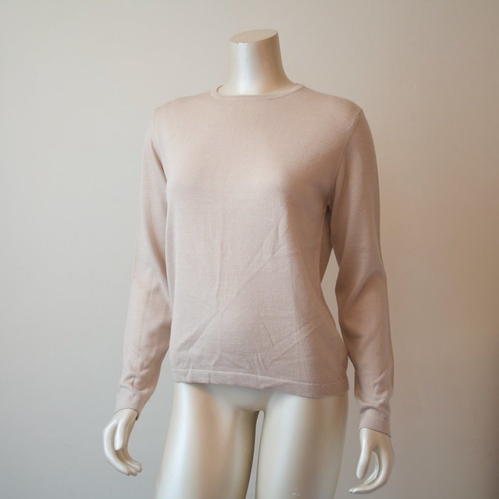 Classe Cream 100% Merino Wool Cream Sweater Natural Fiber - S